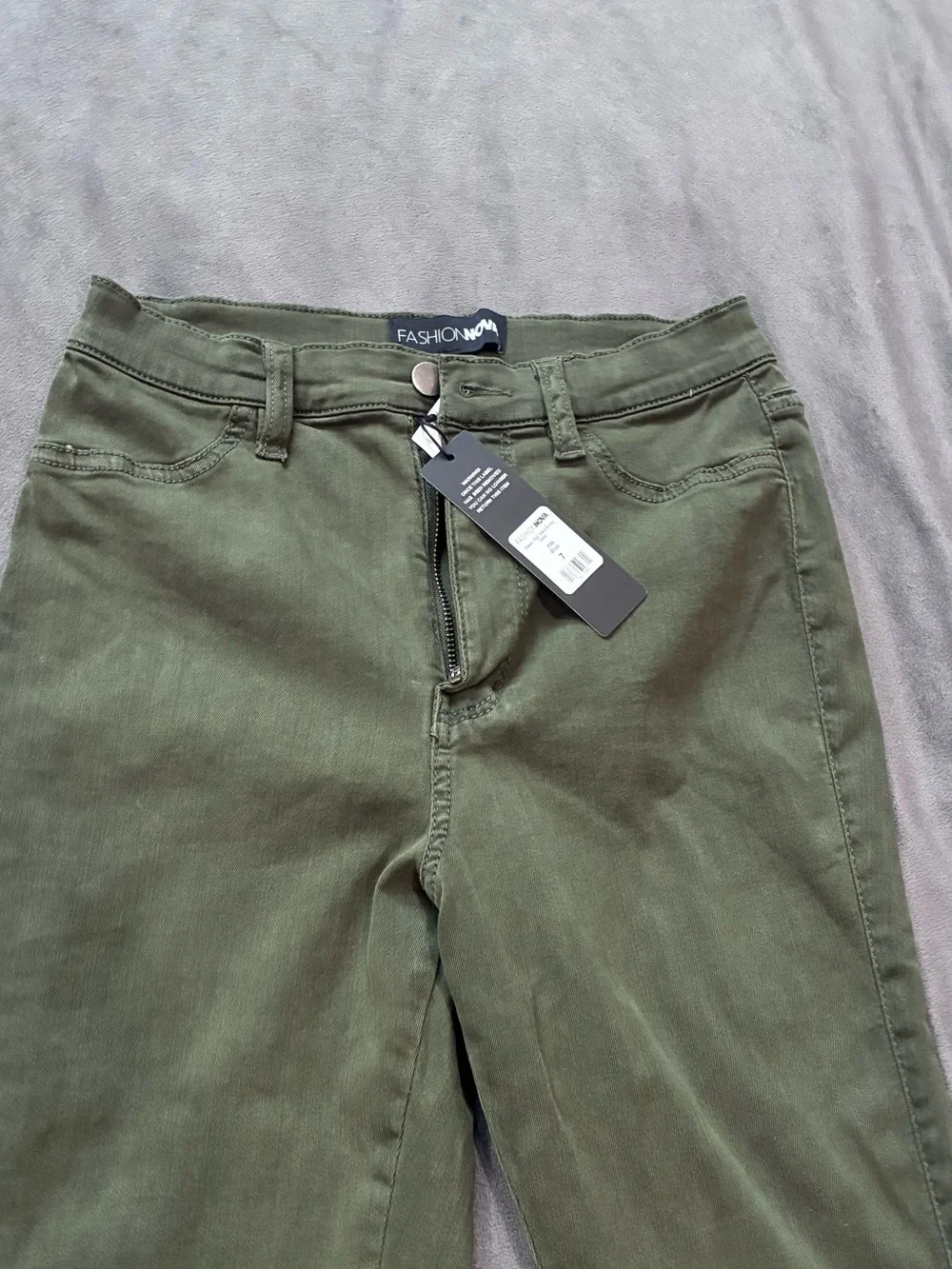Fashion Nova Olive Green Skinny Jeans - High Rise